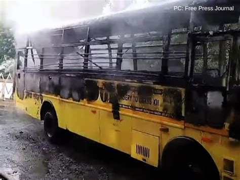 Madhya Pradesh School Bus Catches Fire No Casualty Educationworld