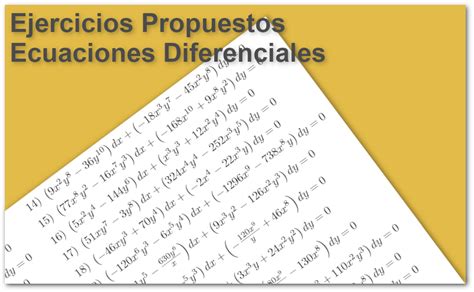 Ejercicios Propuestos Ecuaciones Diferenciales Ordinarias De