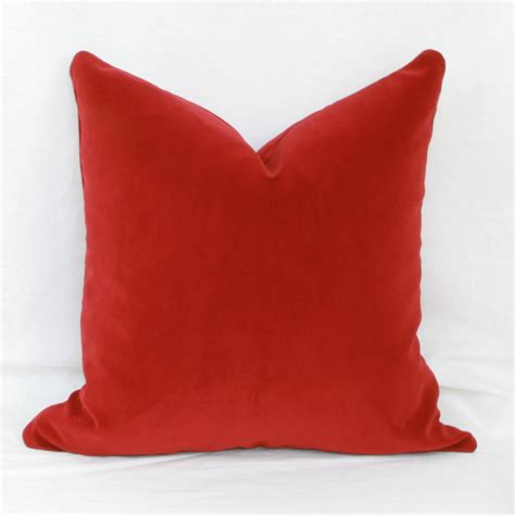 Cranberry Red Velvet Decorative Throw Pillow Cover 18 X 18 Etsy