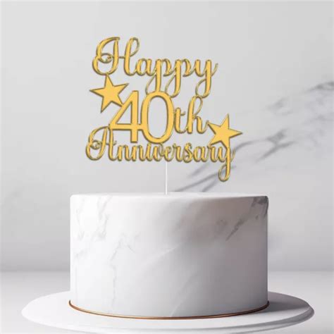 Personalised Acrylic Cake Topper Custom Age Happy Anniversary Wedding