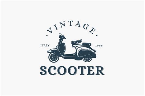 Vintage Retro Scooter Logo Design Graphic By Domhouze · Creative Fabrica