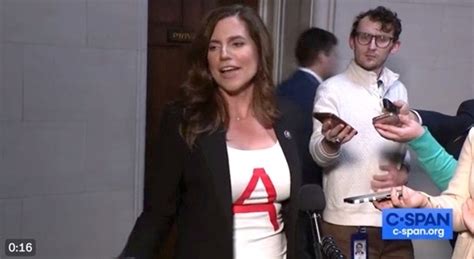 Nancy Mace wears bizarre ‘Scarlet Letter’ A shirt to speaker forum