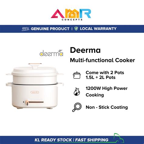 Deerma Multifunctional Cooker Non Stick Electric Pot Electric Rice Cooker Hot Pot Frying Pan