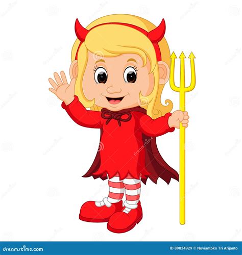 Devil Girl Cartoon Vector Illustration 99329302