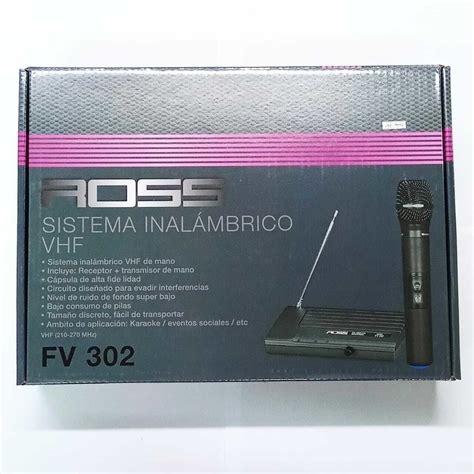 Ross Fv 302 Sistema Microfono Inalambrico Vhf De Mano