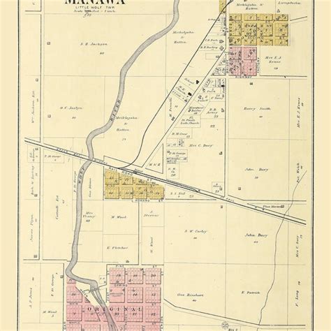 Waupaca Town Map Etsy