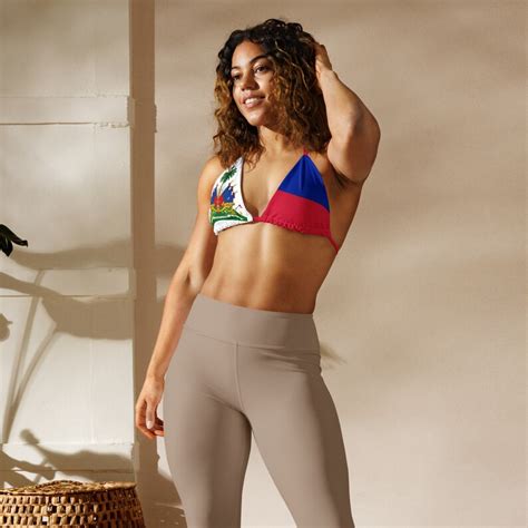 Haiti String Bikini Top Coat Of Arms Flag Summer Swimwear Etsy