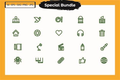 Green Color Icons Bundle Bundle · Creative Fabrica