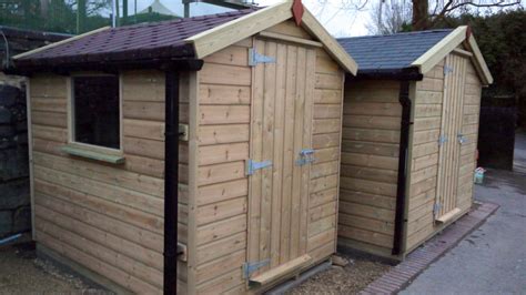 Shed Pair Display Hilliers The Wooden Workshop Oakford Tiverton