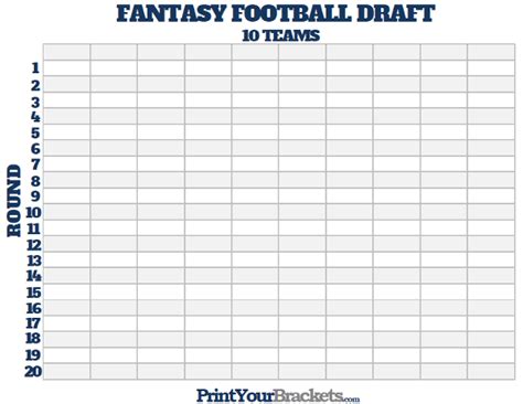 Fantasy Football Schedule Template
