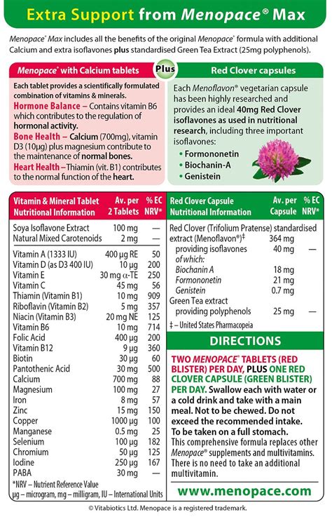 Vitabiotics Menopace Max Maximum Support For Menopause