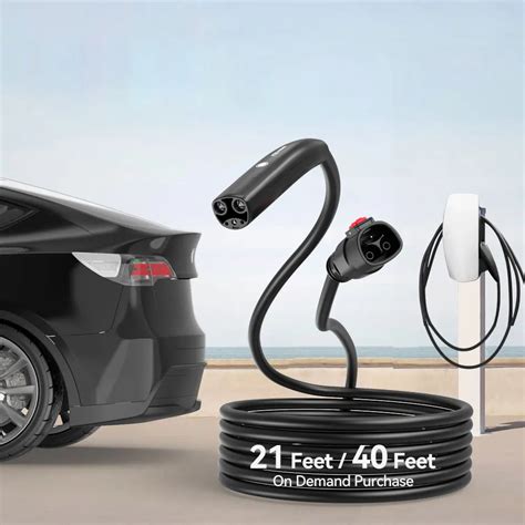 A Fast Ac Extension Cord Charging Cable With Nacs Plug For Tesla Car