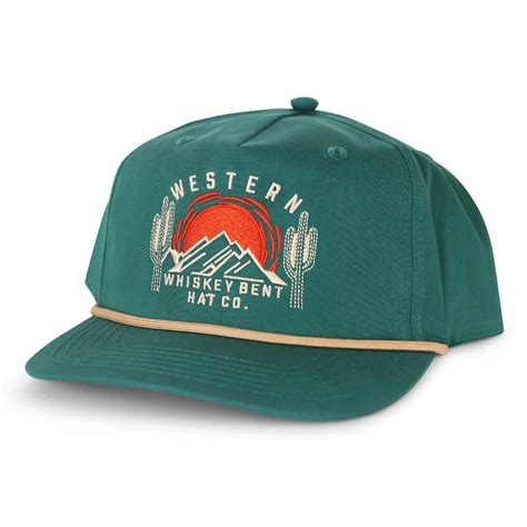 Whiskey Bent Hat Co® Evergreen Western Logo Rope Cap