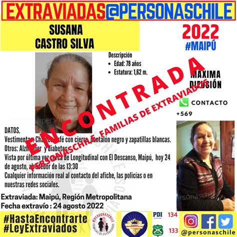 Personas Extraviadas Leyextraviados On Twitter Encontrada Maipu