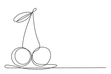 Premium Vector Cherry Berry One Line Art Drawing Simple Sketch Vector