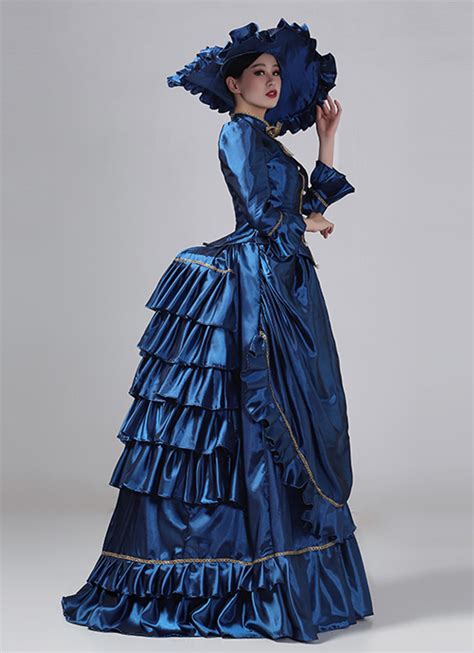 Vintage Authentic Victorian Dresses Ballgowns Blue Victorian Bustle