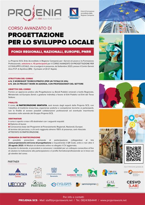 Corso Avanzato Di Progettazione Per Lo Sviluppo Locale Gal Partenio