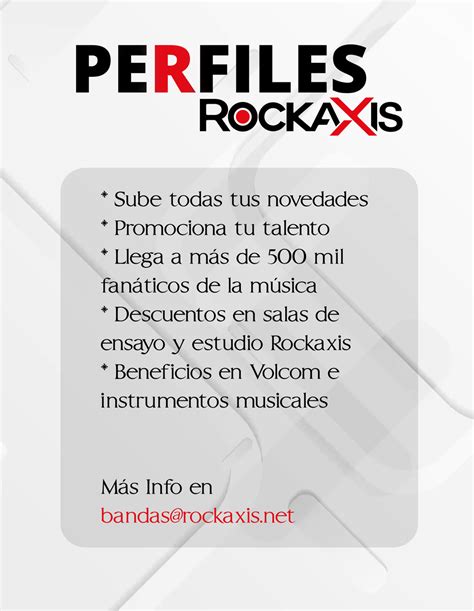 Rockaxis Promociona Tu Talento Y Crea Tu Perfil Rockaxis