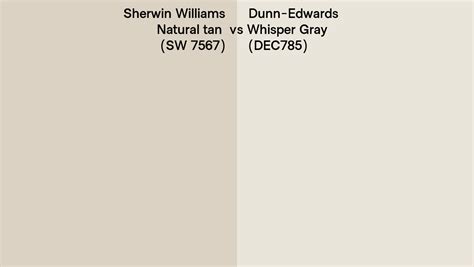 Sherwin Williams Natural Tan SW 7567 Vs Dunn Edwards Whisper Gray