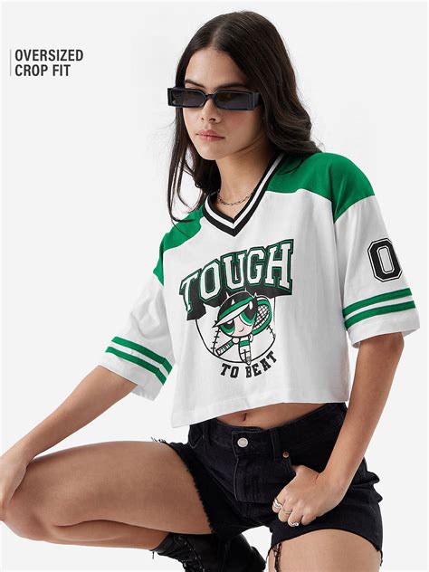 Buy Powerpuff Girls Tough To Beat Women Oversized Cropped T Shirts