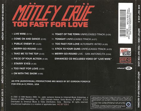 Classic Rock Covers Database (full album torrents): Motley Crue - Too ...