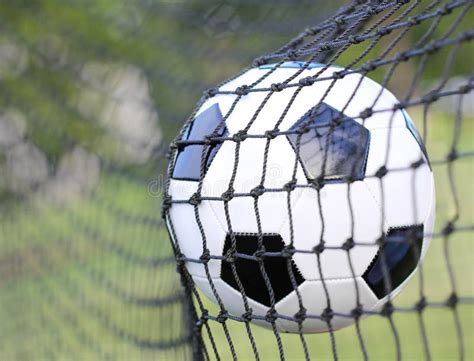 Palla Calcio Del Pallone Da Calcio Nella Rete Immagine Stock Immagine