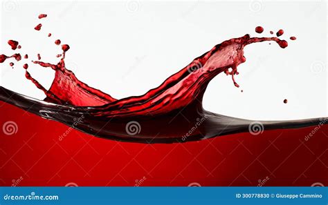 Red Wine Splash Wine Flowing 3d Illustration Stock Illustration