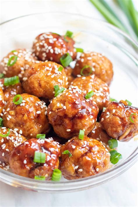 Sweet Sesame Ginger Meatballs Served From Scratch