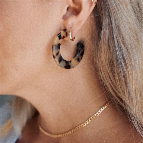 Tortoise Shell Earrings Etsy