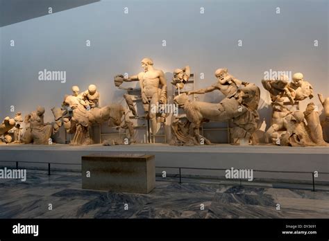 View Temple Zeus Western Pediment Frieze Ancient Olympia Peloponnese