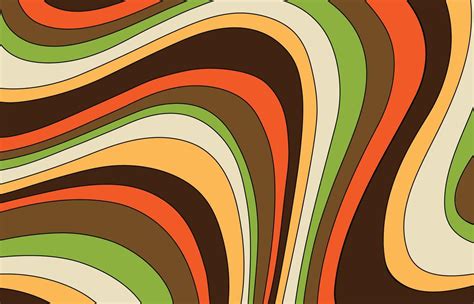 Abstract Retro Swirl Background Vector Pattern Orange Green Brown