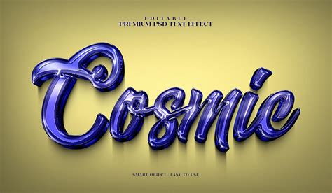 Premium Psd Cosmic Editable Premium Psd 3d Text Effect