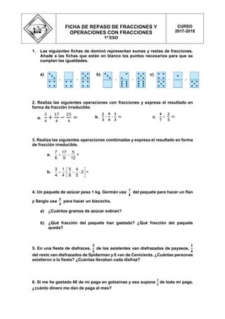 Ficha Repaso Fracciones Pdf