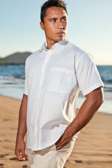 Mens Cotton Short Sleeve Island Shirt Island Importer