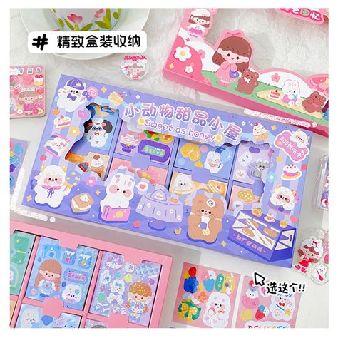 Jual 1 B0X ISI 100PCS Sticker Momo Lucu Aesthetic Korea Glitter