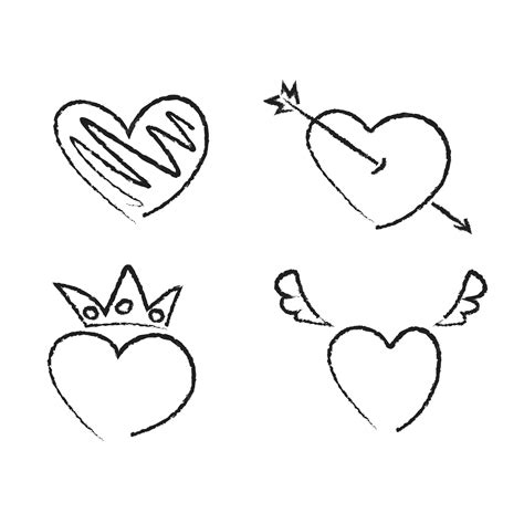 Dibujo De Corazón Vectorial Vector Premium