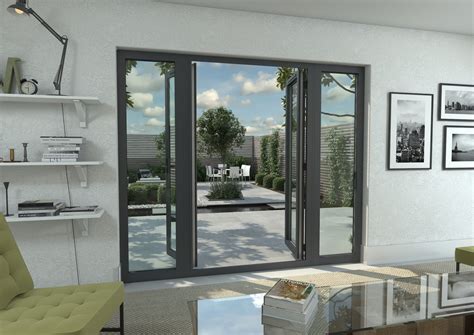 2400mm Part Q Compliant Grey Aluminium French Doors (1200mm Doors + 2 x