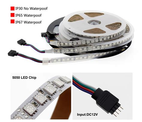 DC 12V 5054 SMD LED Flexible Strip 120LEDs M Waterproof IP20 IP65 IP67