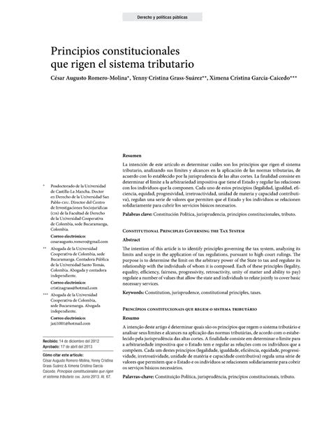 Dialnet Principios Constitucionales Que Rigen El Sistema Tributa