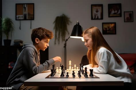 Premium AI Image | Two teenagers engrossed in a chess match