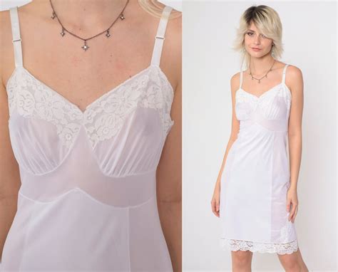 White Slip Dress S Lace Lingerie Nightgown Nylon Mini Shop Exile Tucson AZ