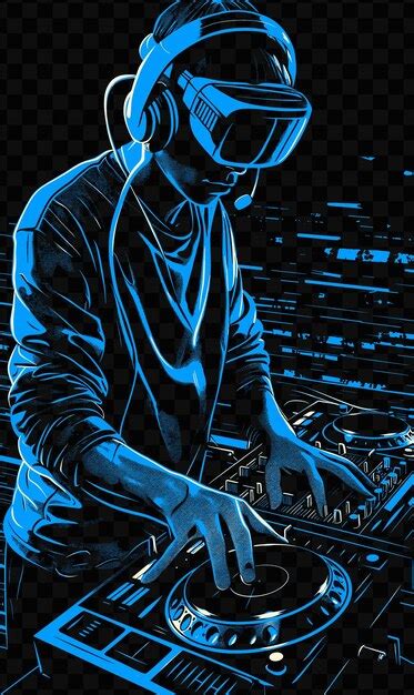 Premium Psd A Man Playing Music On A Keyboard With The Words Dj On