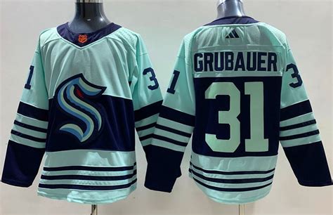 Seattle Kraken Philipp Grubauer Reverse Jersey Blue