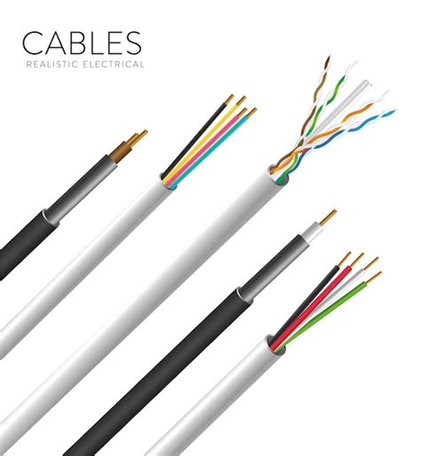 Conjunto De Cables Electr Nicos Realistas Vector Premium