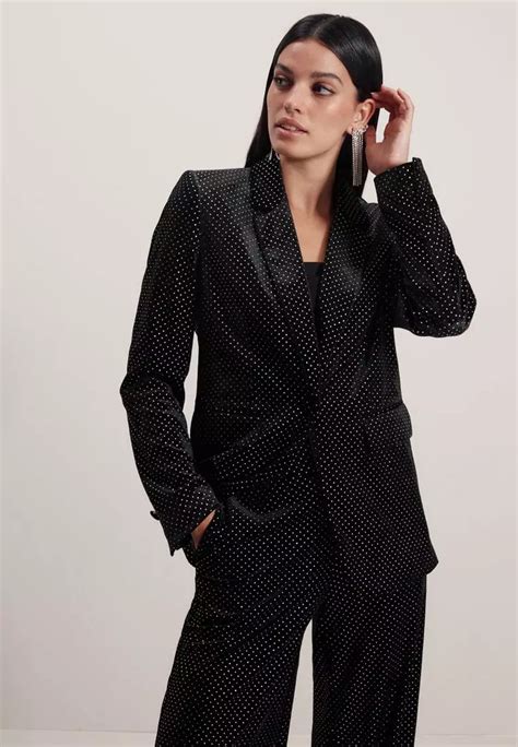 Buy NEXT Tailored Velvet Embellished Single Breasted Blazer Online