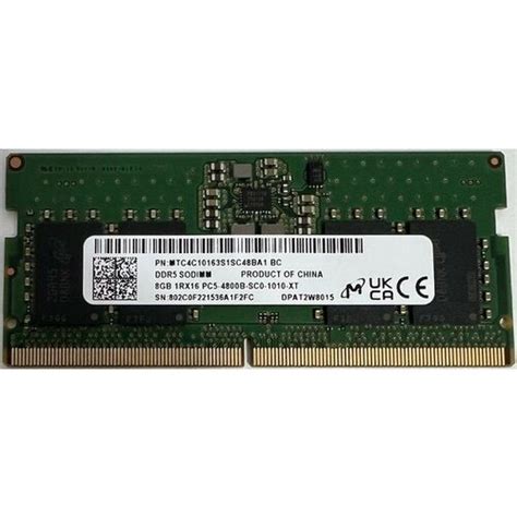 Ram SODIMM DDR5 8GB 4800MHz Micron MTC4C10163S1SC48BA Bulk EPonuda