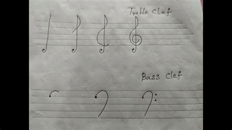 How To Draw Treble Clef And Bass Clef Easily Treble Clef Aur Bass Clef