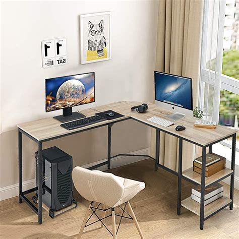 Buy Yoleny L Shaped Computer Desk Space Saving Corner Desk With Storage