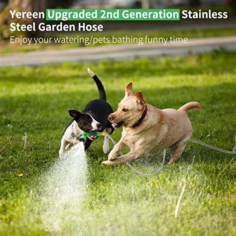 Yereen 304 Stainless Steel Garden Hose 100ft Metal Garden Hose Pipe