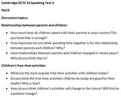 Cambridge Ielts 10 Speaking Test 3 Part 3 Questions And Answers